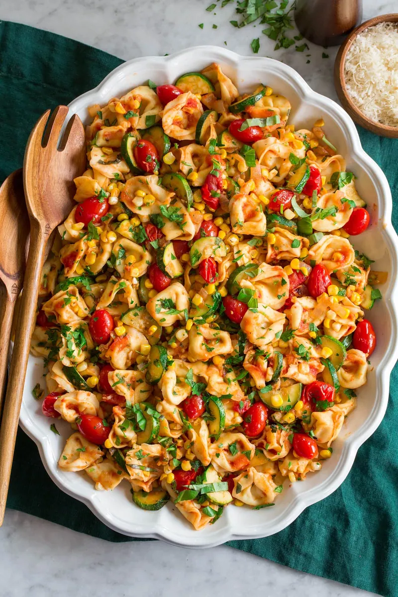 Cheese Tortellini with Summer Vegetables