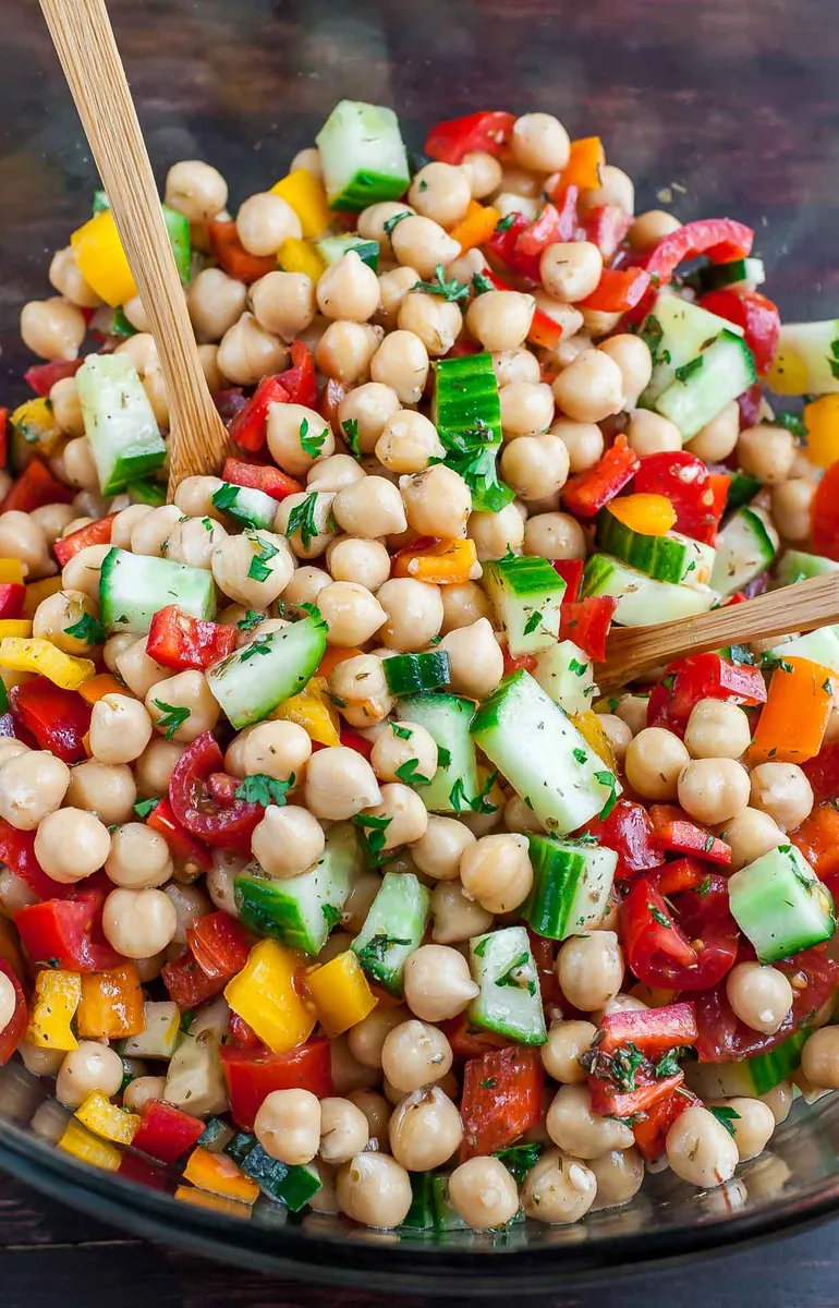 Greek Chickpea Salad with canned beans