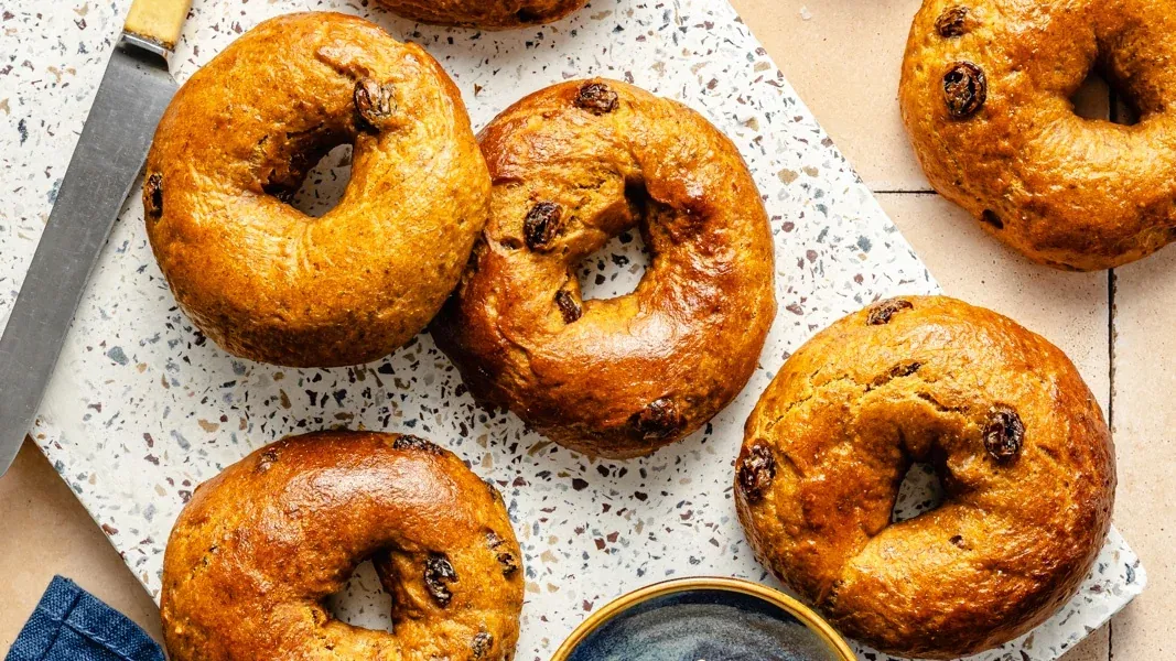 Pumpkin Protein Bagels