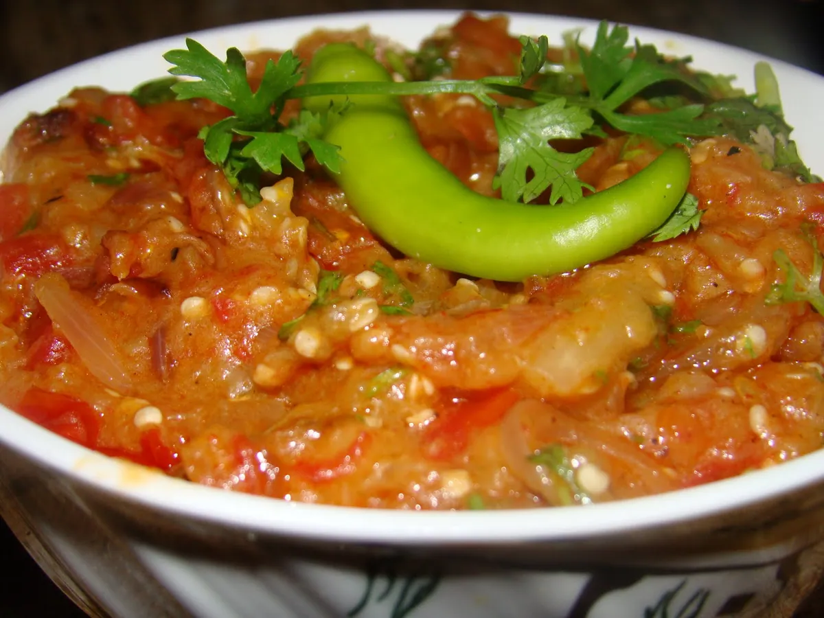 Baingan Bharta with eggplant