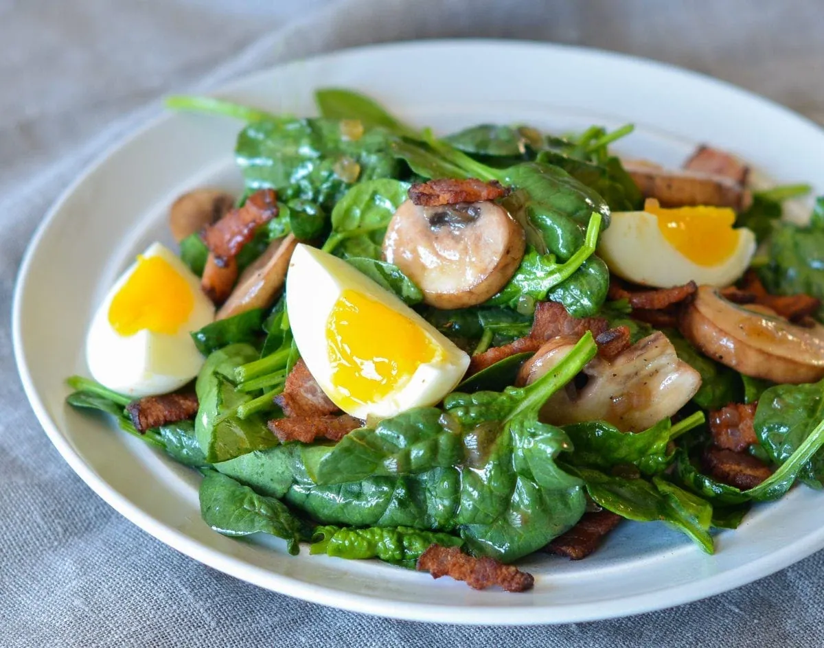 Spinach Salad with Bacon Dressing