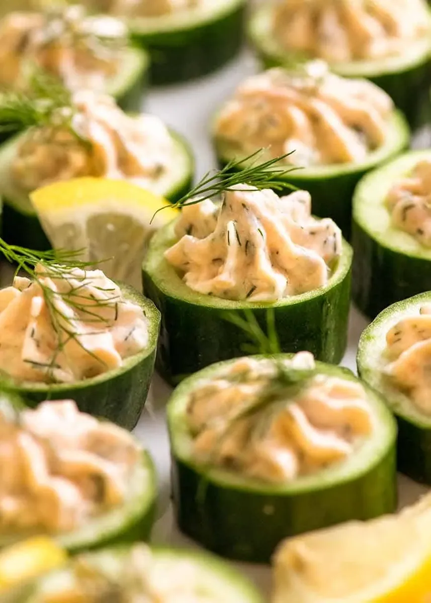 Cucumber Salmon Canapés