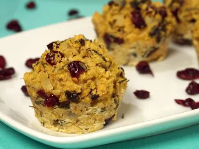 Cranberry Cornbread Stuffing Muffins