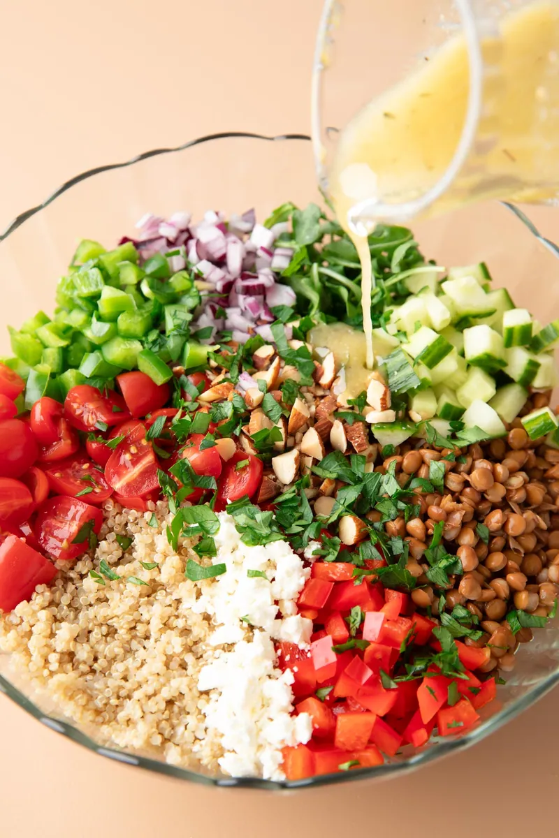 Mediterranean Lentil Salad with feta