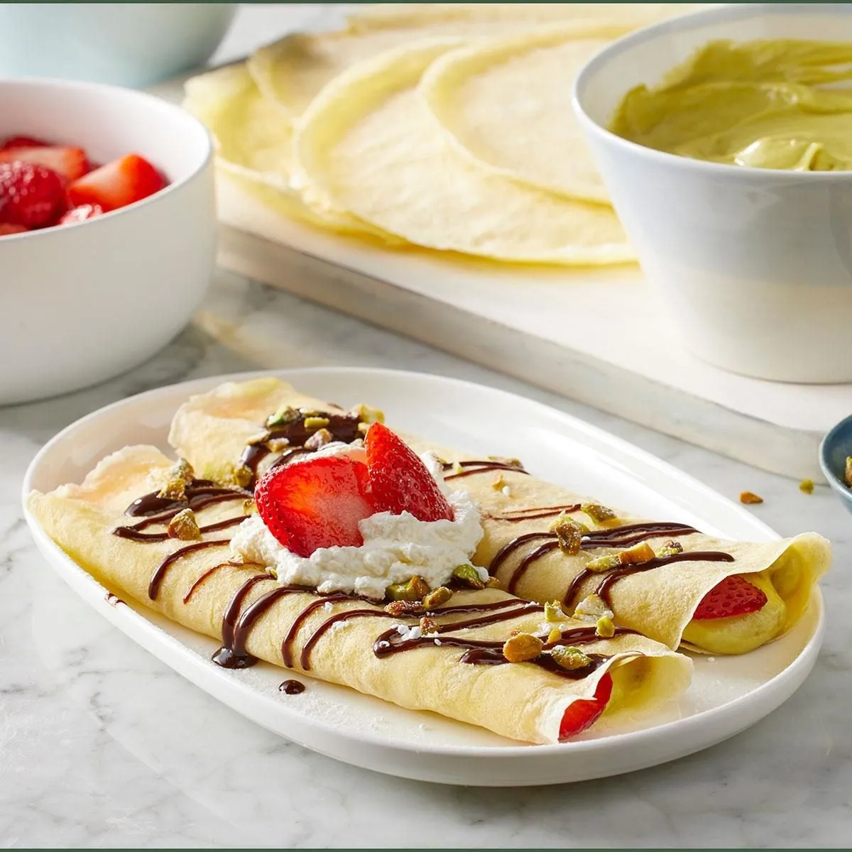 Pistachio Crepes