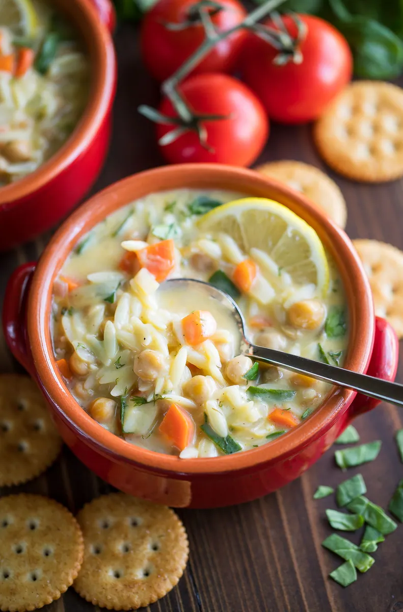 Chickpea Lemon Orzo Soup