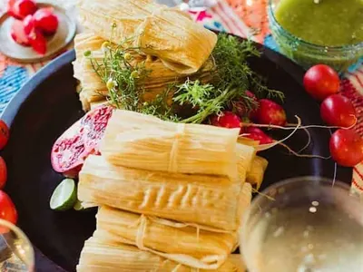 Tahini Potato Kale Tamales