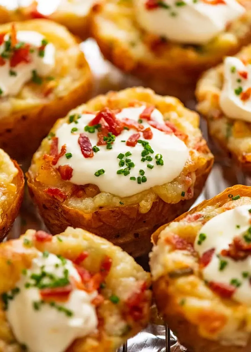 Cheddar Bacon Twice Baked Potatoes