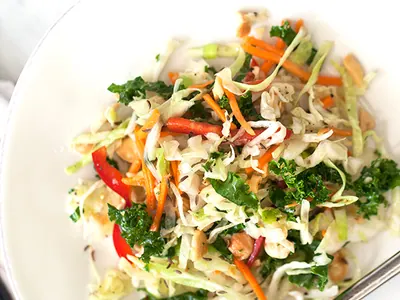 Kale Cabbage Almond Slaw