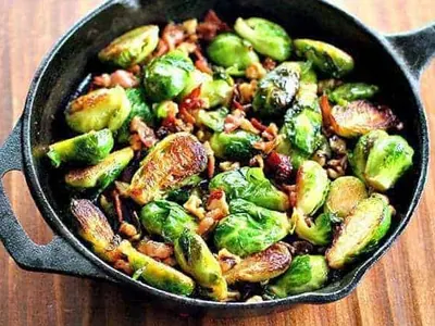 Bacon Walnut Brussels Sprouts