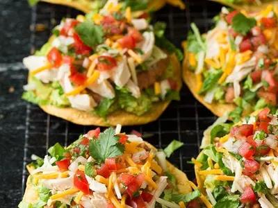 Chicken Guacamole Tostadas