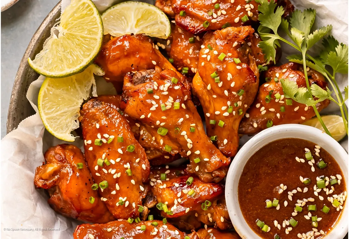 Sticky Chicken Wings with fresh ginger