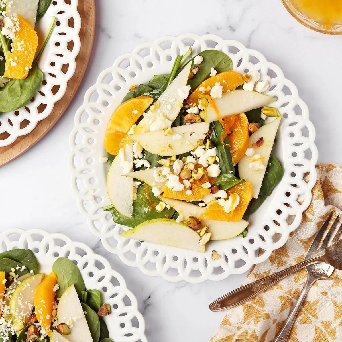 Pear Orange Spinach Salad