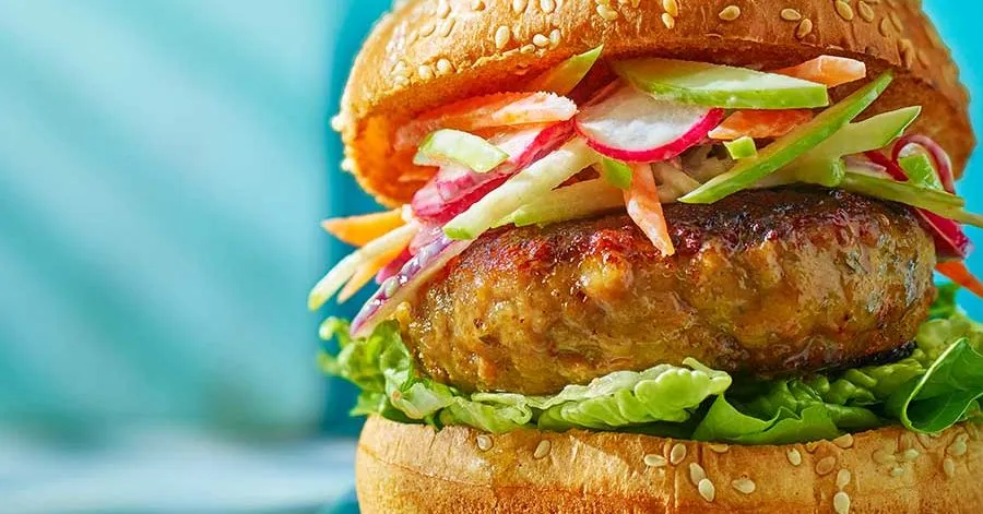 Pork Burgers with Apple Slaw
