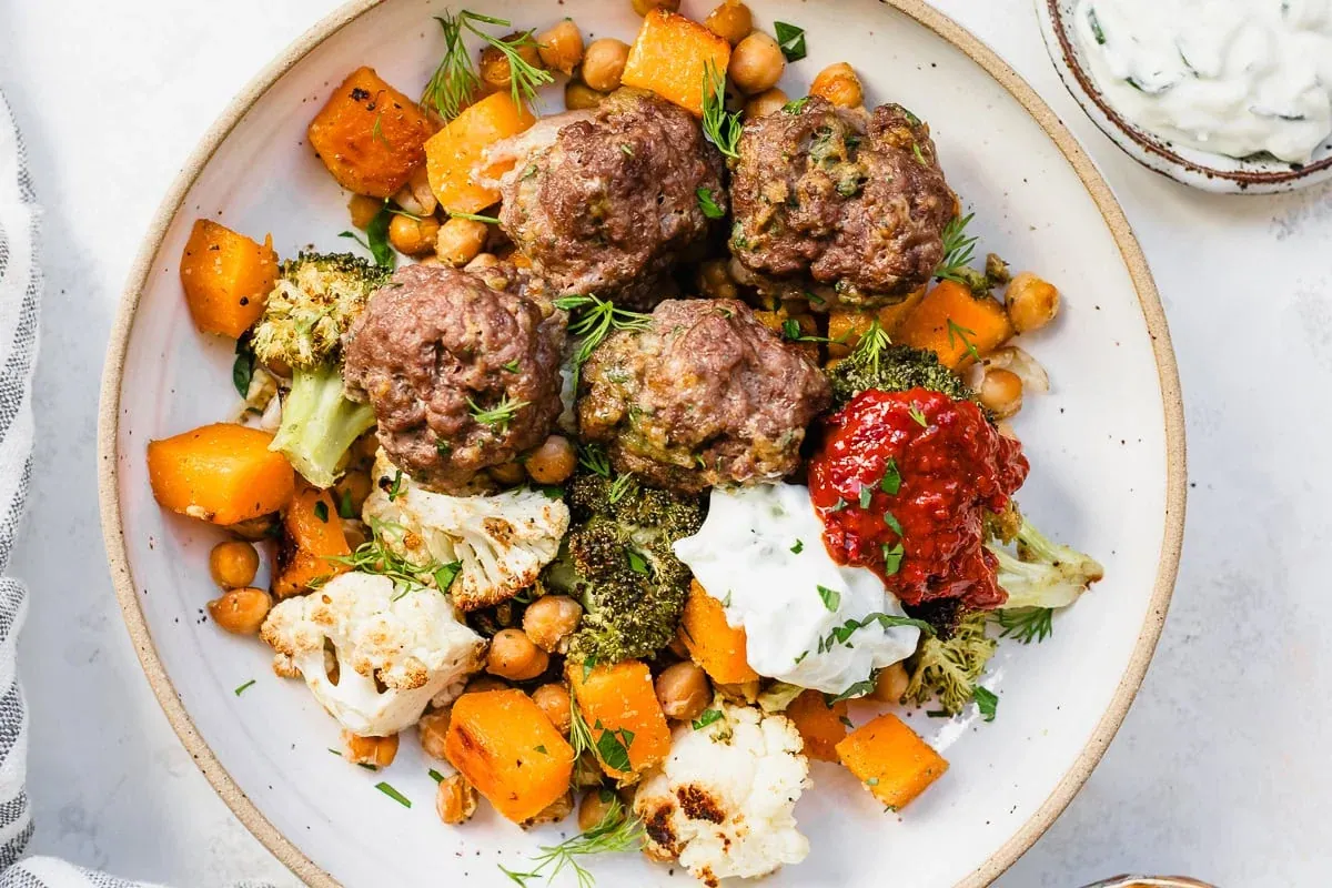 Sheet Pan Bison Meatballs