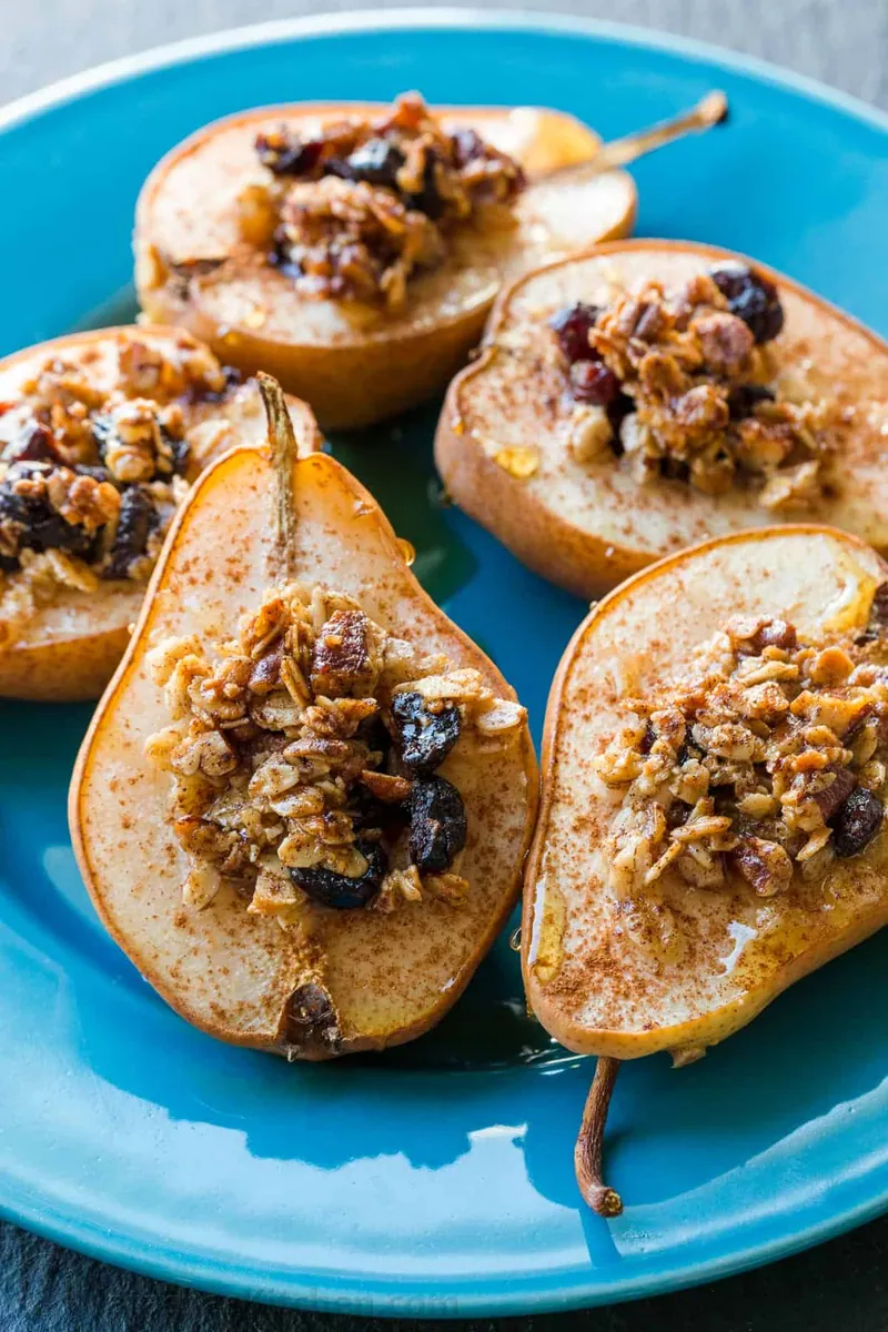 Maple Pecan Baked Pears