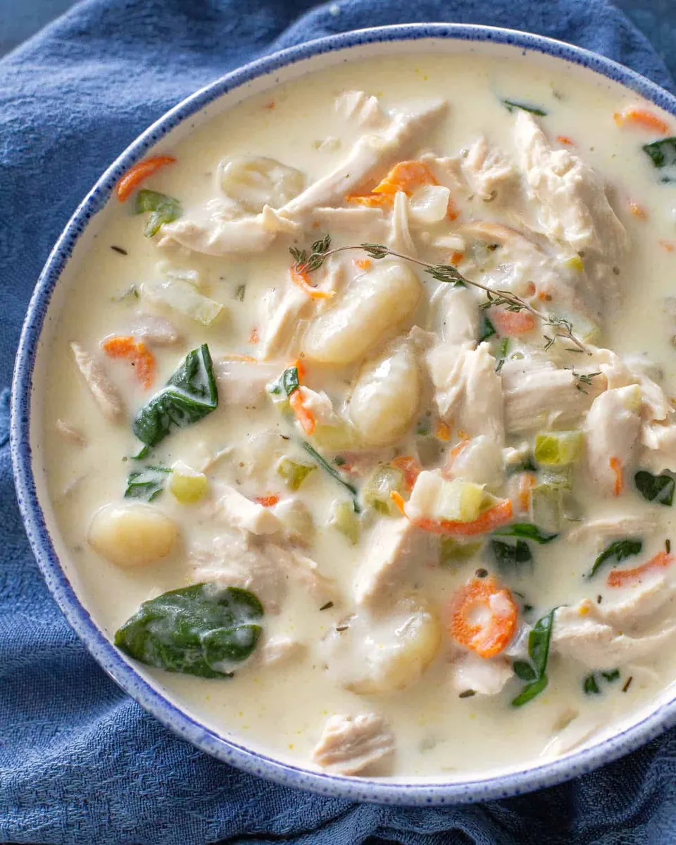 Chicken Gnocchi Soup with heavy cream