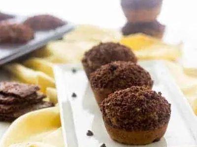 Banana Chocolate Chip Muffins with eggs