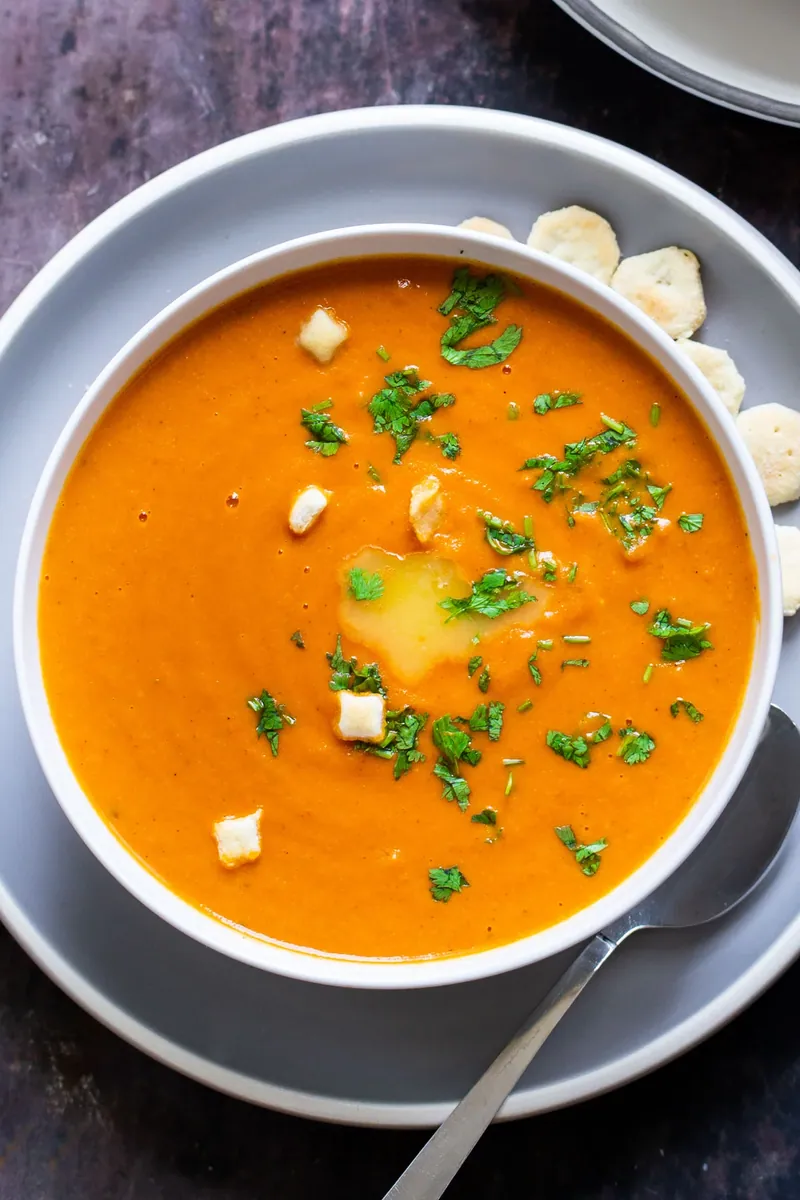 Roasted Tomato Soup with fresh tomatoes