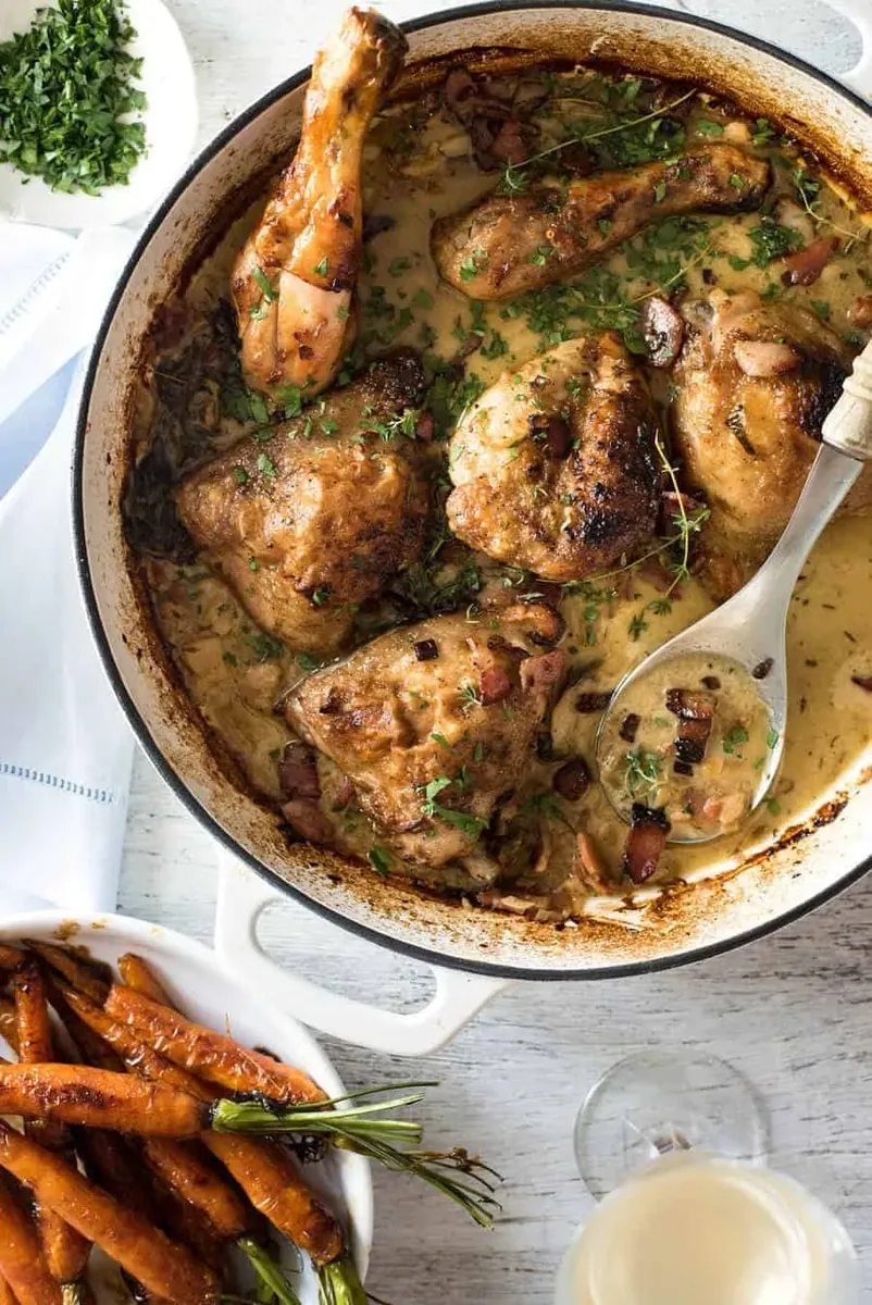 Chicken in White Wine Cream Sauce