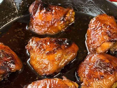Honey Garlic Chicken with fresh ginger