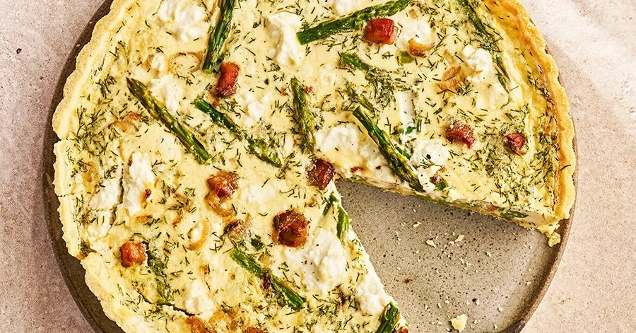 Asparagus Pancetta Goat Cheese Quiche