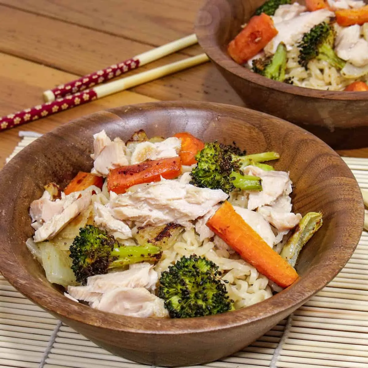 Tea Poached Salmon Noodle Bowls