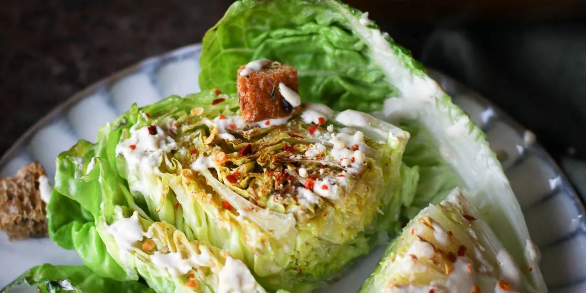 Grilled Caesar Salad with romaine and salad greens