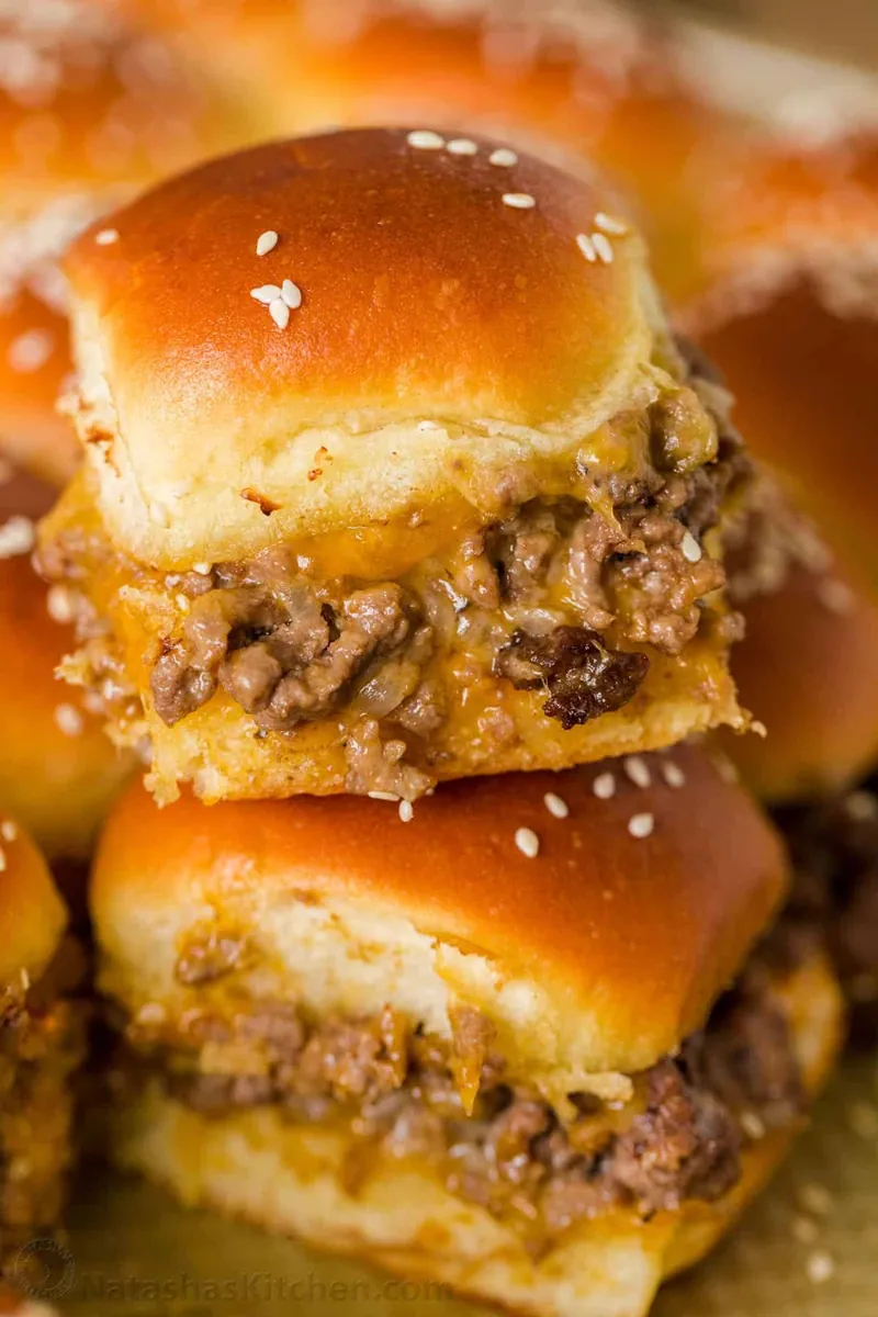 Cheeseburger Sliders with ground beef