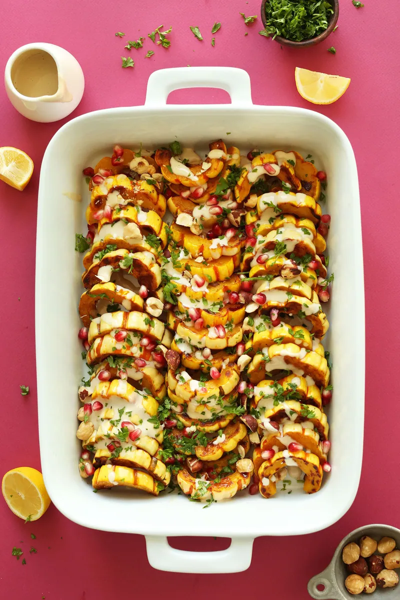 Delicata Squash Tahini Bake