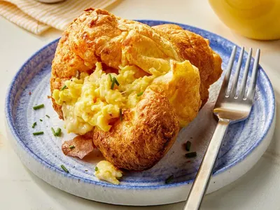Cheesy Egg Stuffed Popovers
