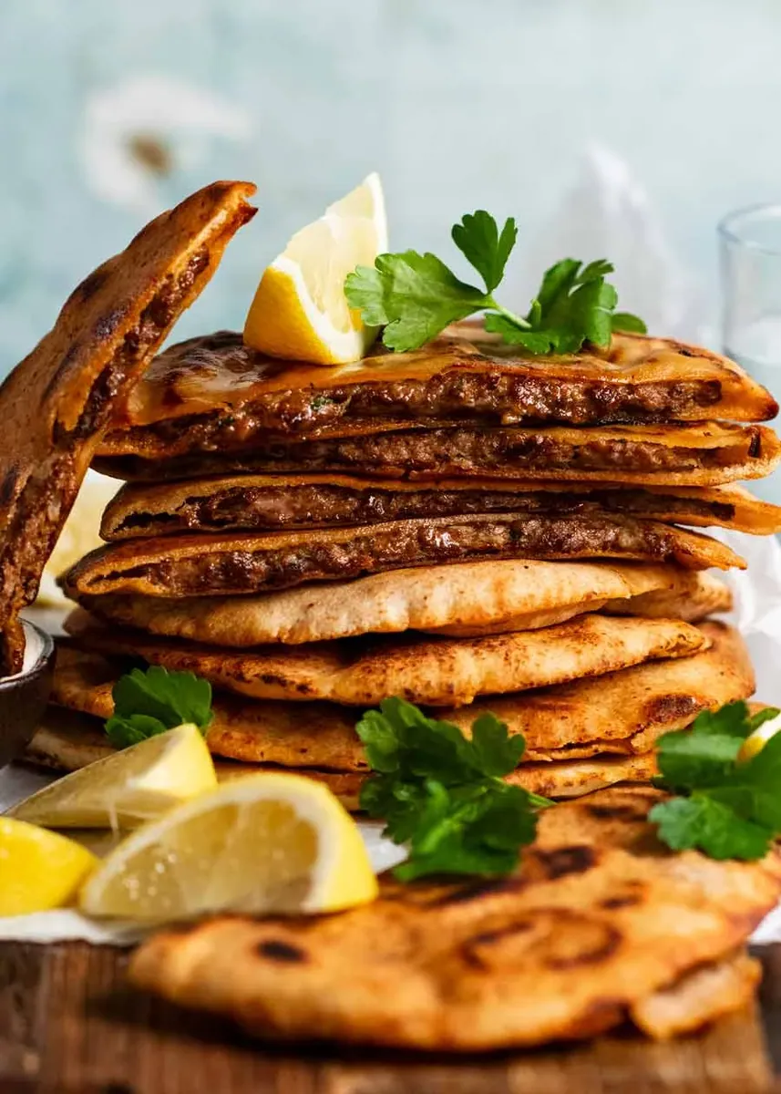 Lebanese Meat Stuffed Pitas