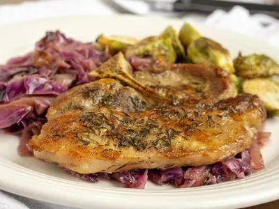 Apple Cider Pork with Red Cabbage