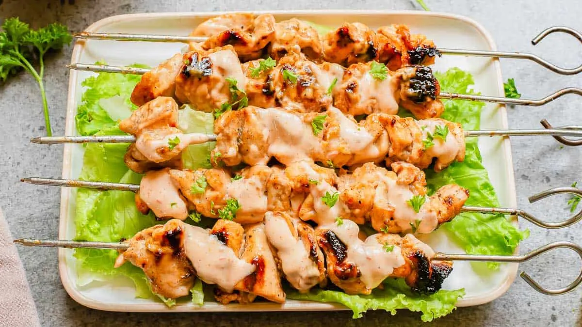 Bang Bang Chicken Skewers