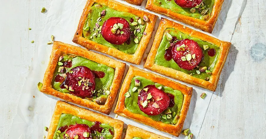 Plum Pistachio Custard Pastries