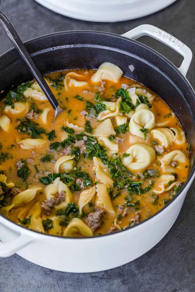 Creamy Tortellini Soup with italian