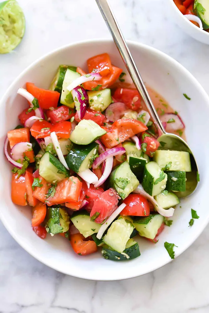 Cucumber Watermelon Salad with cucumbers