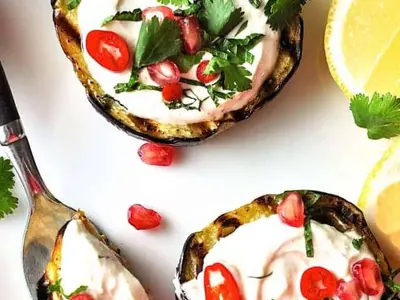 Grilled Eggplant with Yogurt Sauce