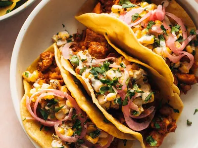 Red Chile Chicken Tacos