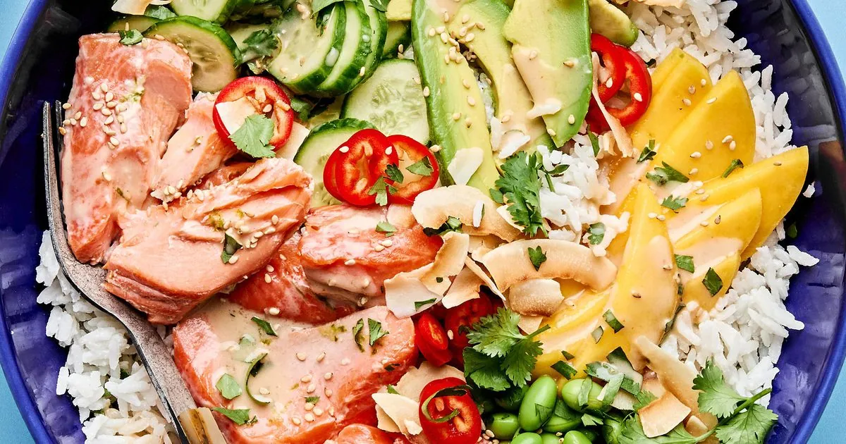 Coconut Rice Salmon Bowl