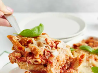 Chicken Parmesan Casserole with pasta sauce