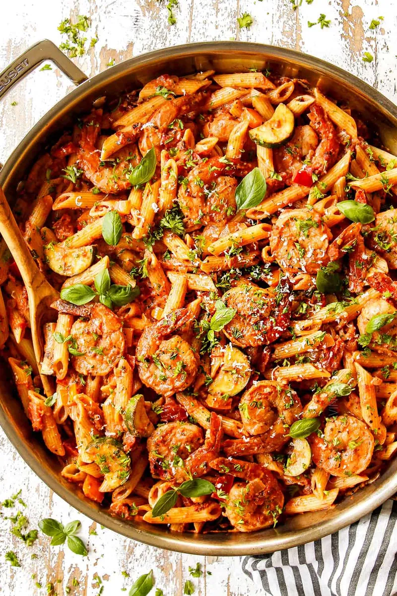 Shrimp Pasta in Tomato Cream Sauce