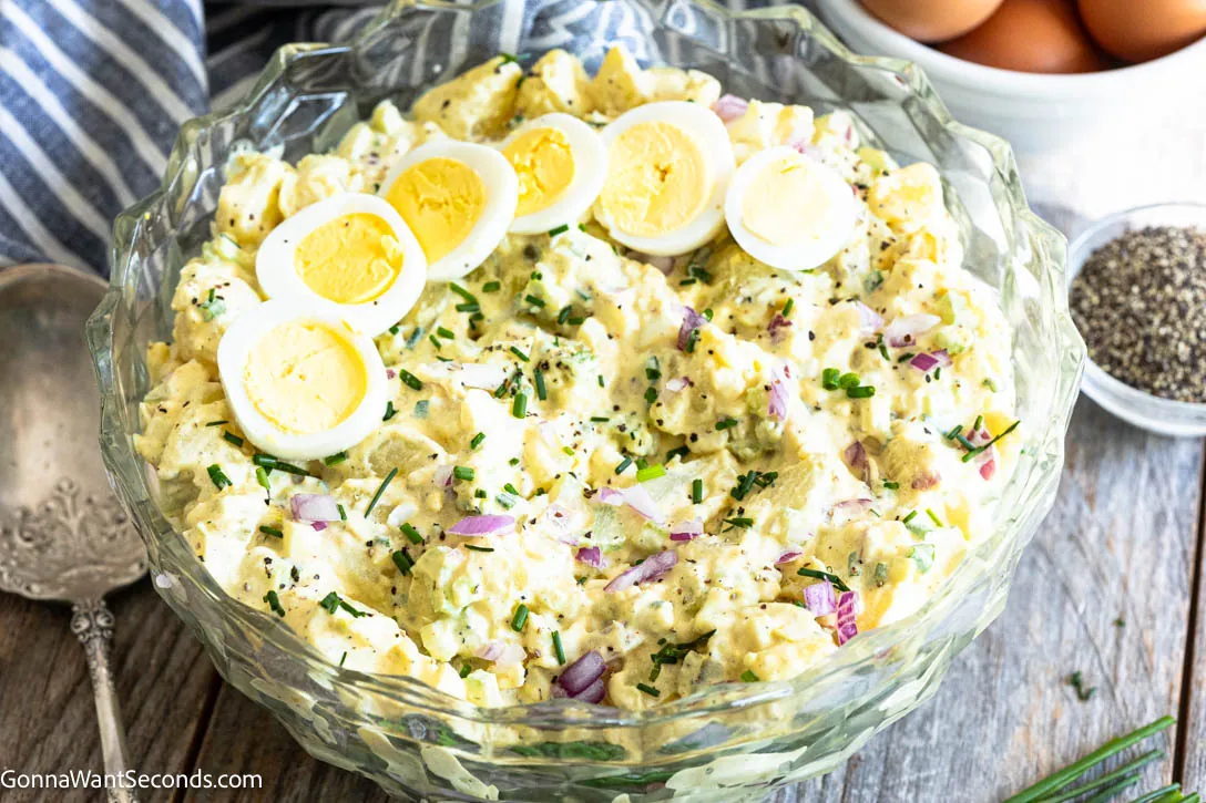 Deviled Egg Potato Salad with potatoes