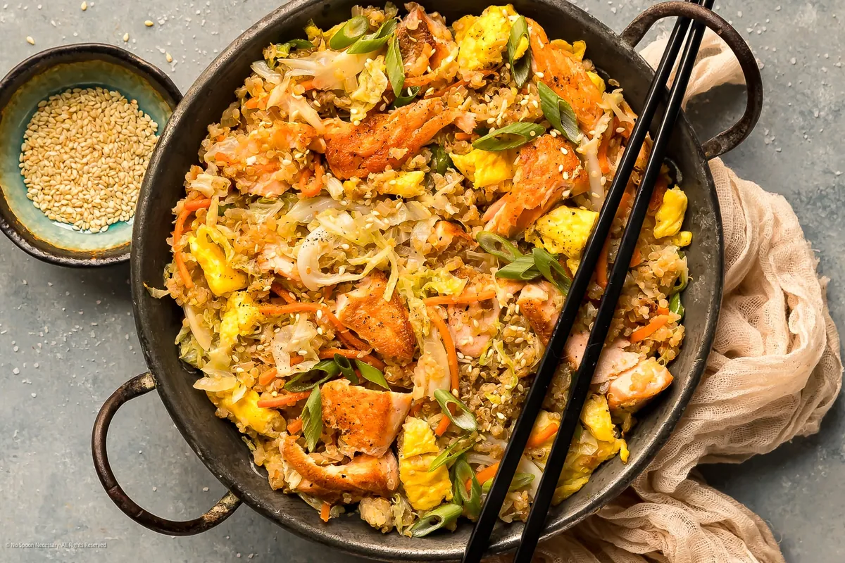 Salmon Quinoa Stir-Fry