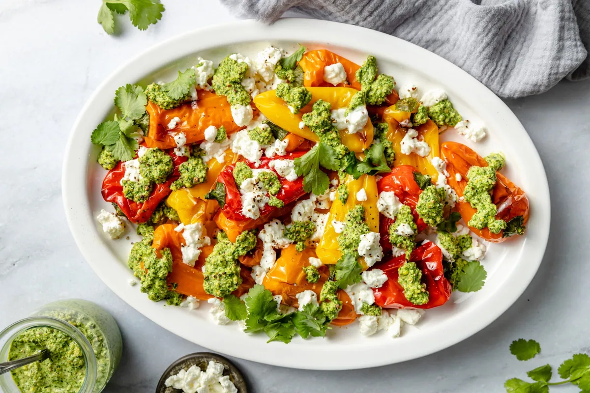 Grilled Sweet Peppers with Goat Cheese
