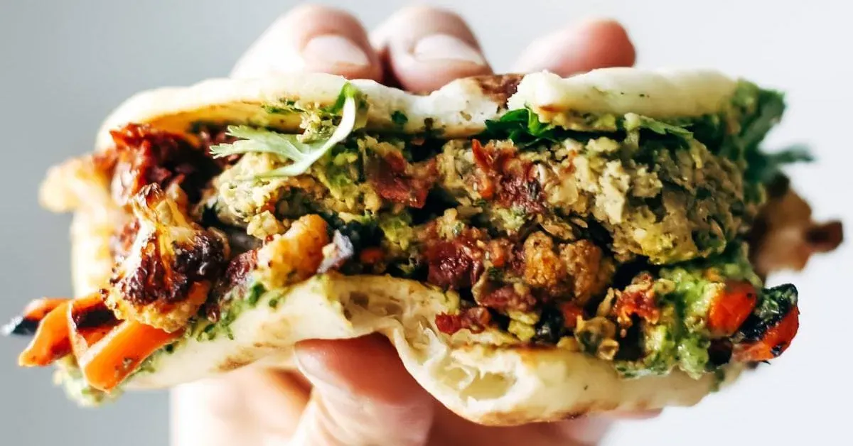 Falafel Roasted Vegetable Naan