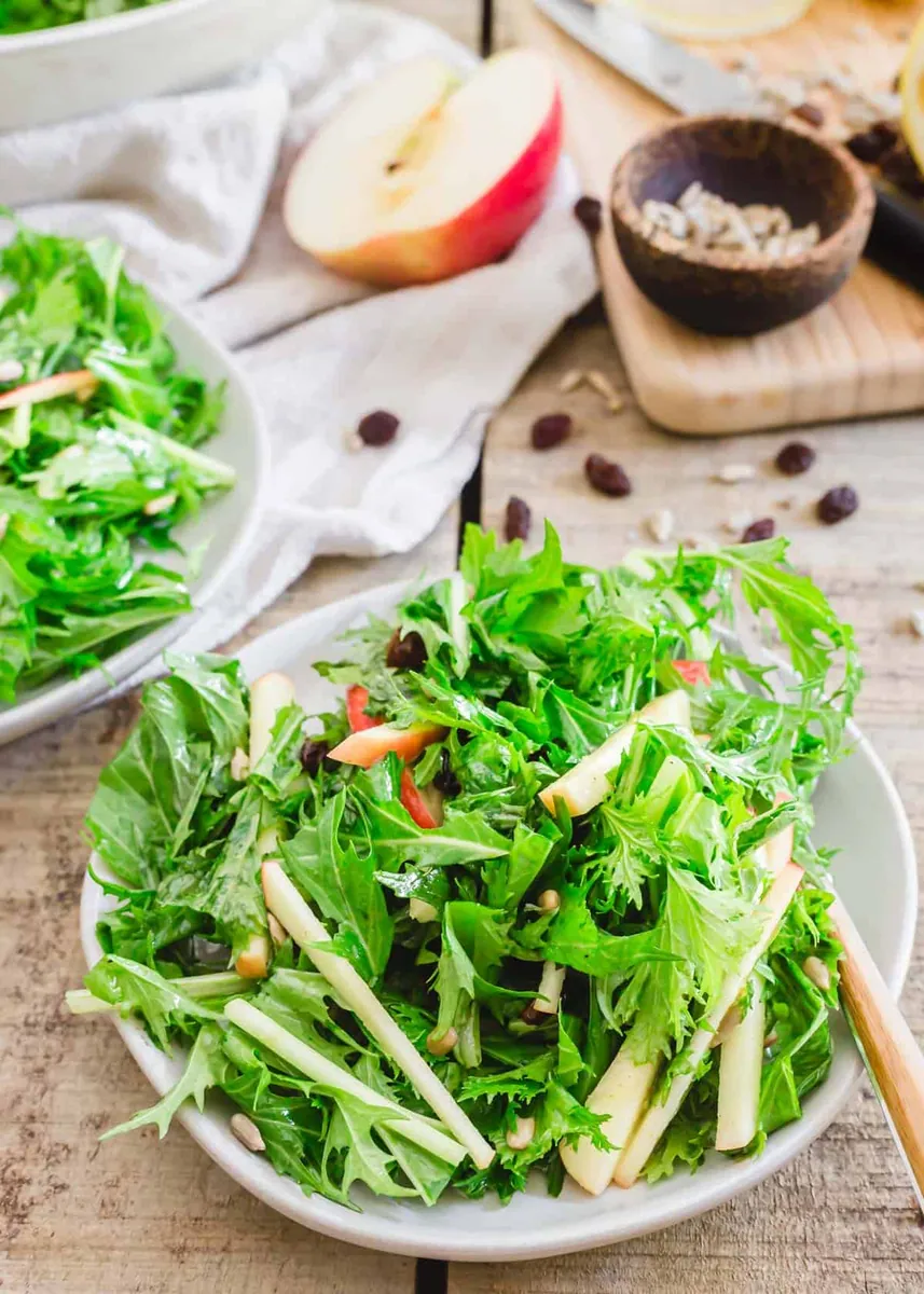 Mizuna Apple Salad