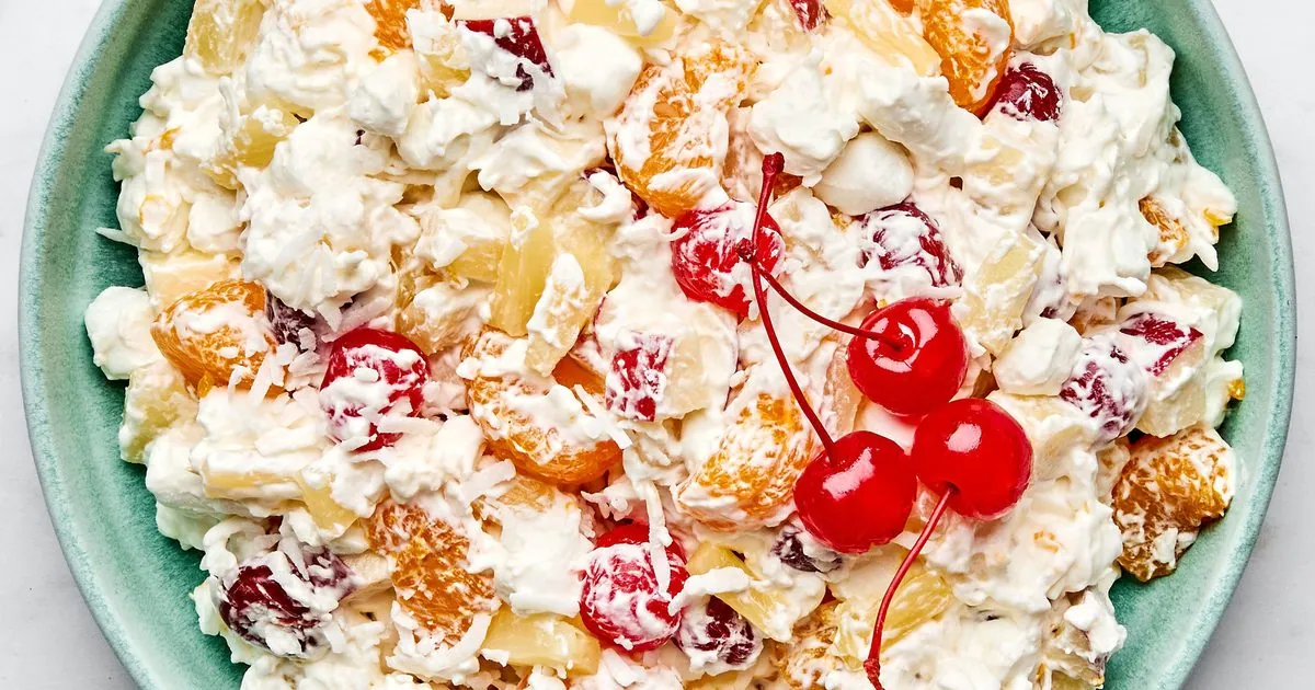 Ambrosia Fruit Salad with canned fruit