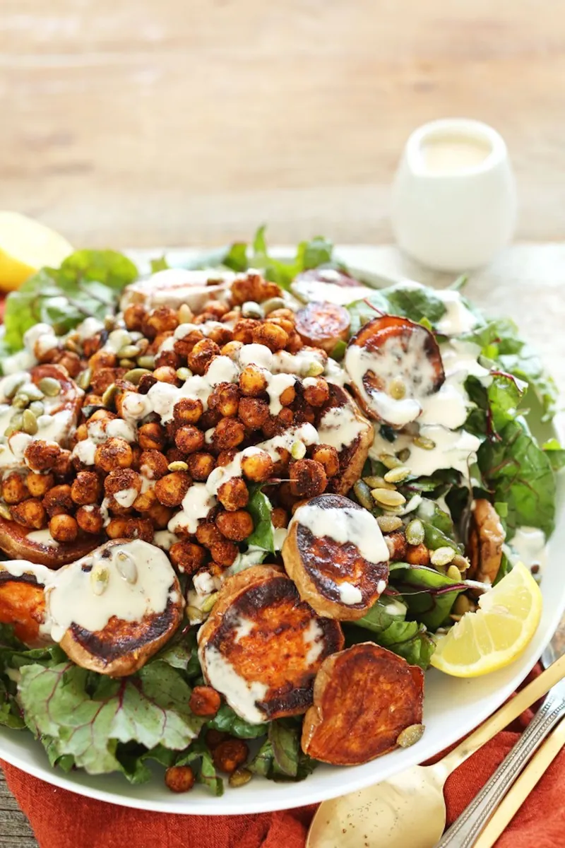 Roasted Sweet Potato Chickpea Salad