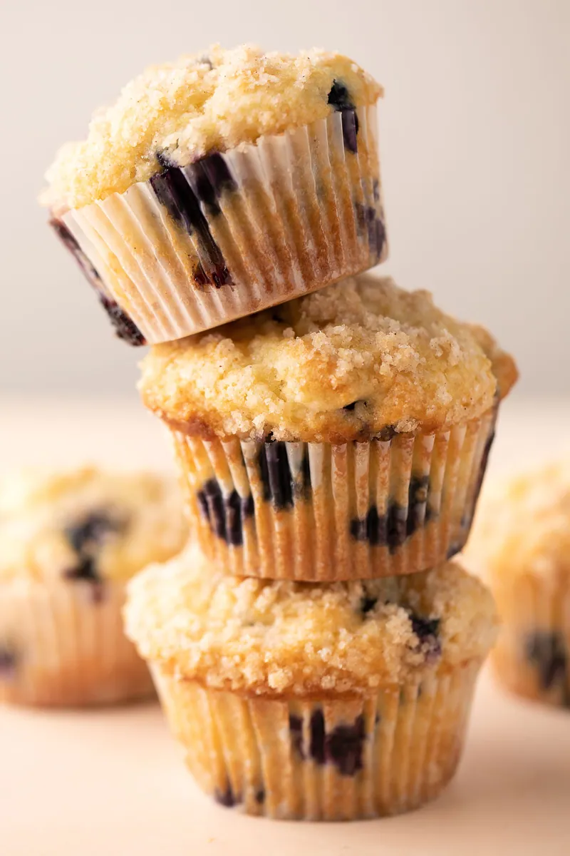 Blueberry Streusel Muffins with berries